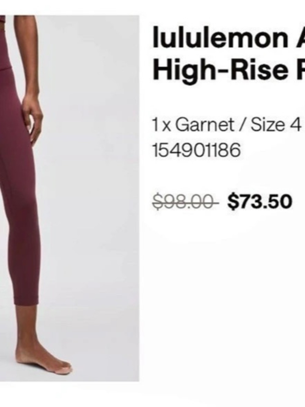 lululemon Align High-Rise Pant 25" Leggings in Garnet - Size 4